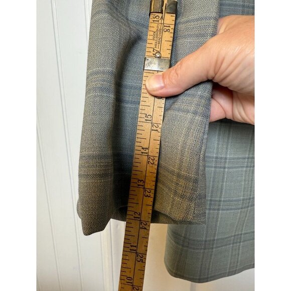 Paul Frederick Grey & Blue Plaid Men's Wool Sport Jacket Size 42R - Picture 9 of 12